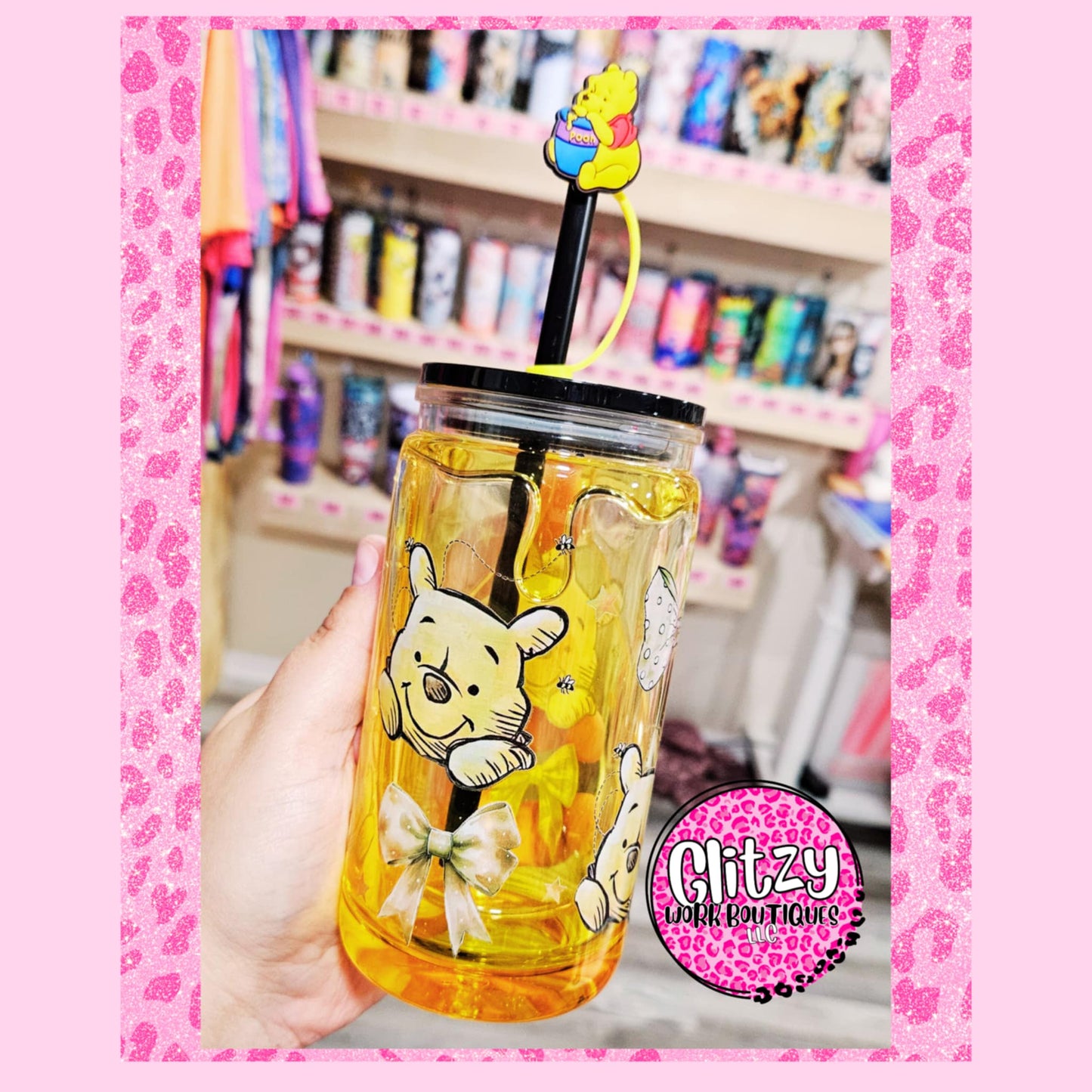 POOH BEAR HUNNY DRIP SNOW GLOBE TUMBLER