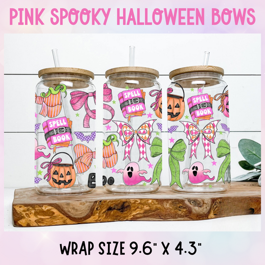 PINK SPOOKY HALLOWEEN BOWS CUP WRAP