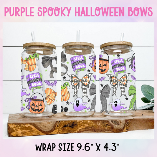 PURPLE SPOOKY HALLOWEEN BOWS CUP WRAP