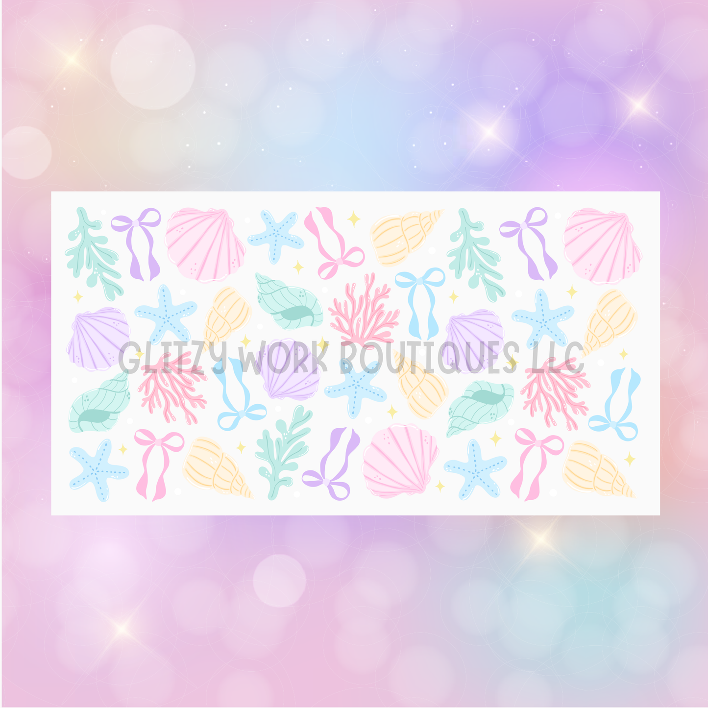 SEA SHELL COQUETTE BOWS UV CUP WRAP