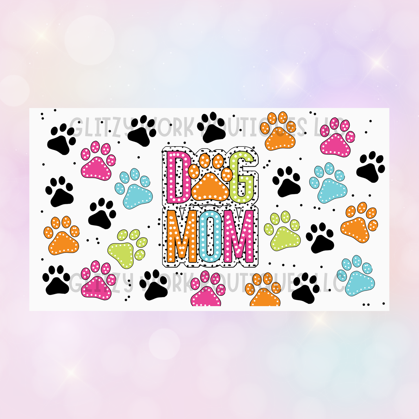 PAW PRINTED DOG MOM UV CUP WRAP