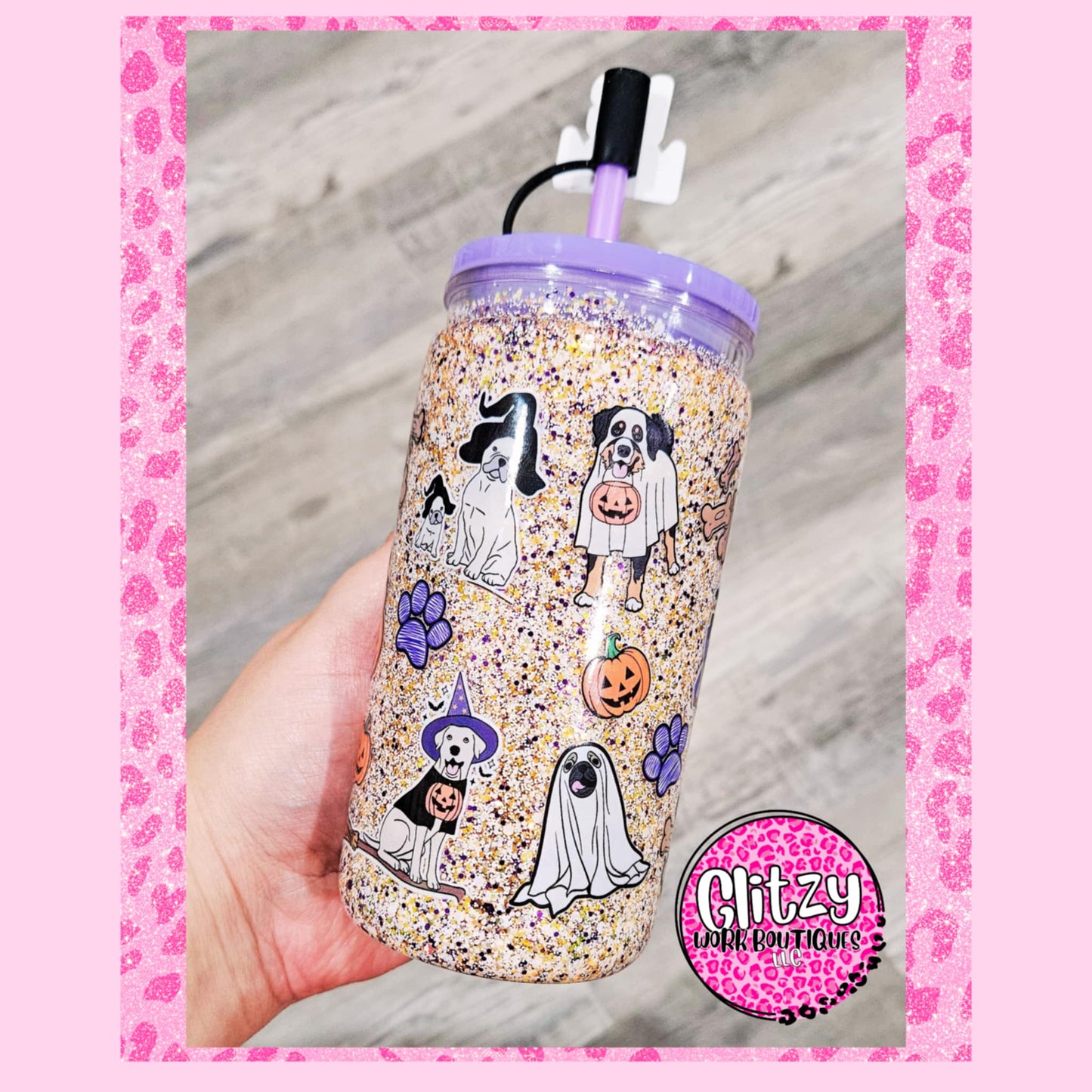 JUST A SPOOKY PAW SNOW GLOBE TUMBLER
