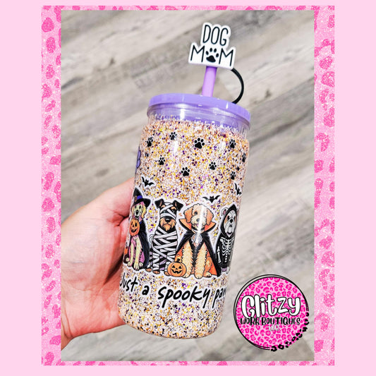 JUST A SPOOKY PAW SNOW GLOBE TUMBLER