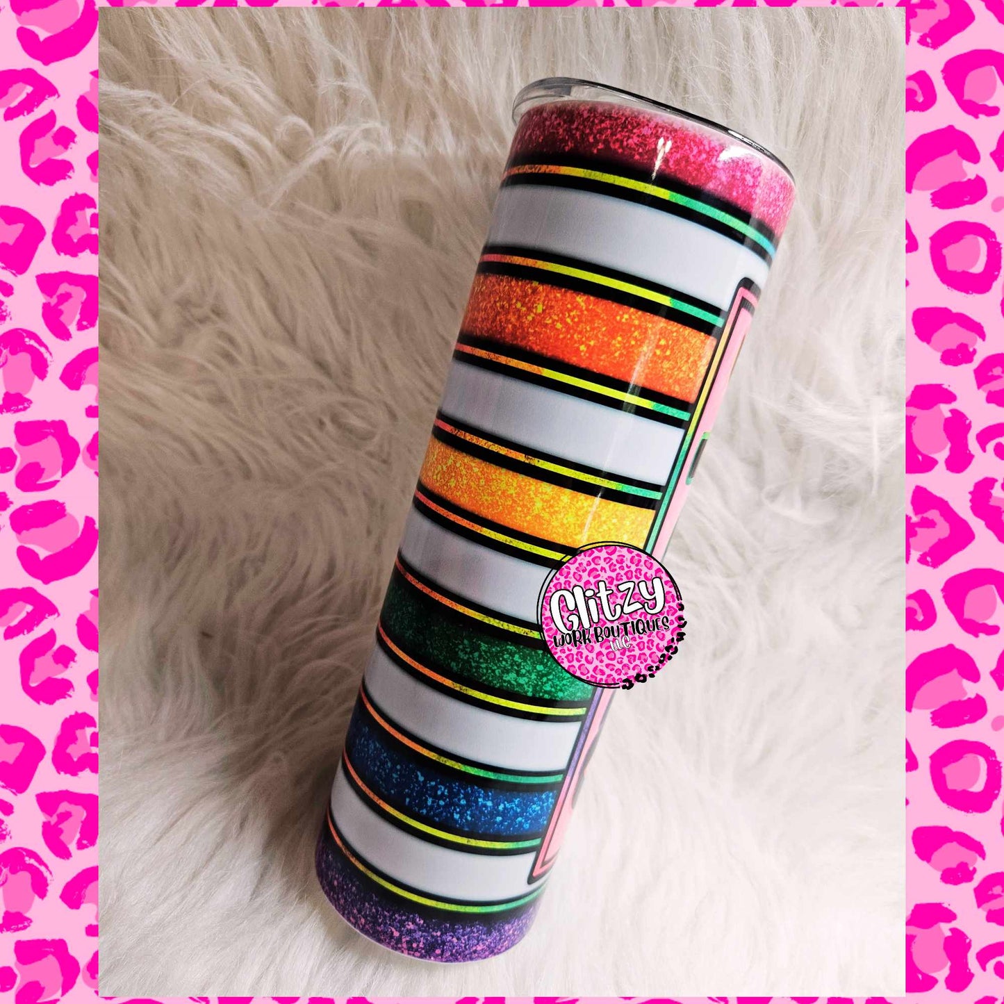 FUCK RAINBOW STRIPE TUMBLER
