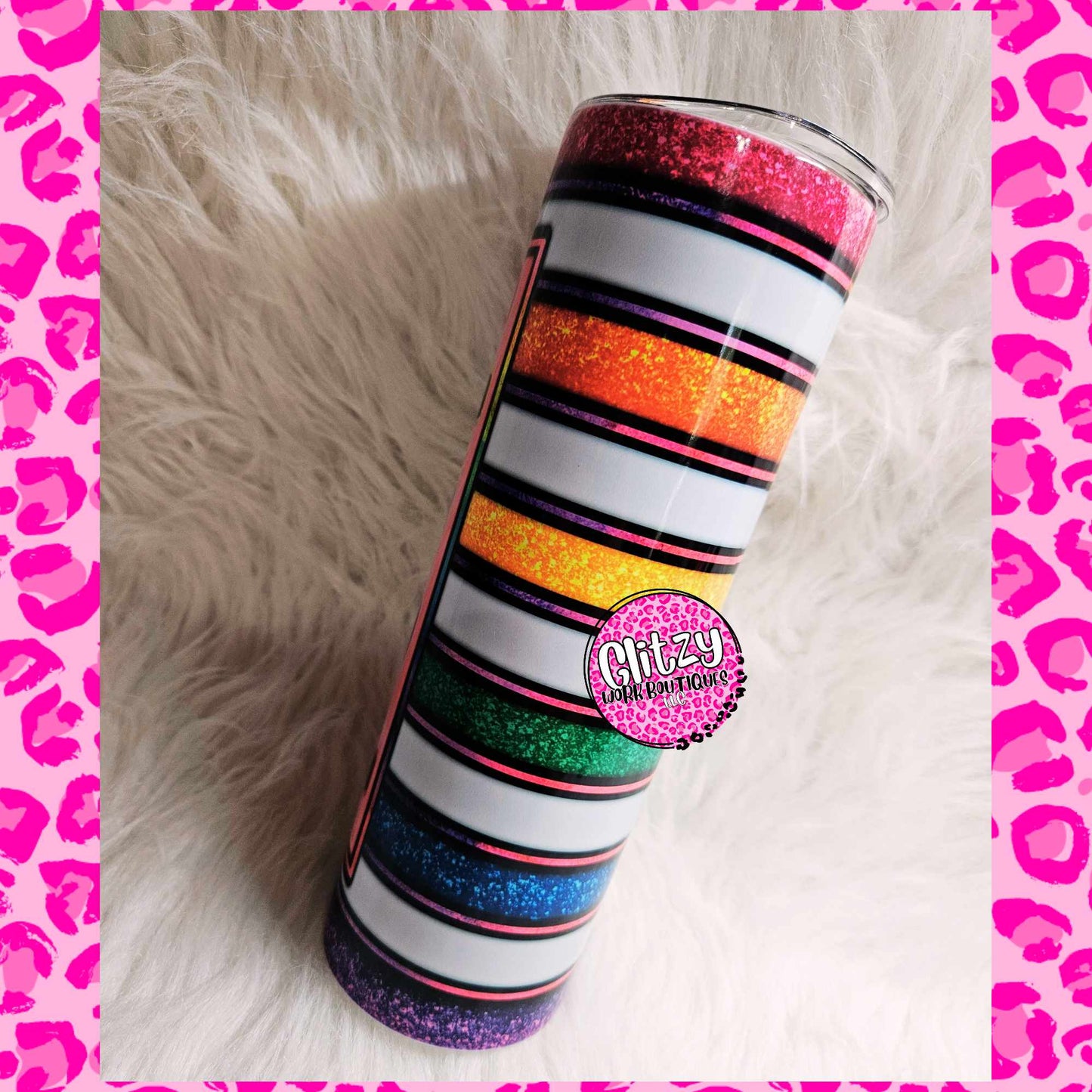 FUCK RAINBOW STRIPE TUMBLER