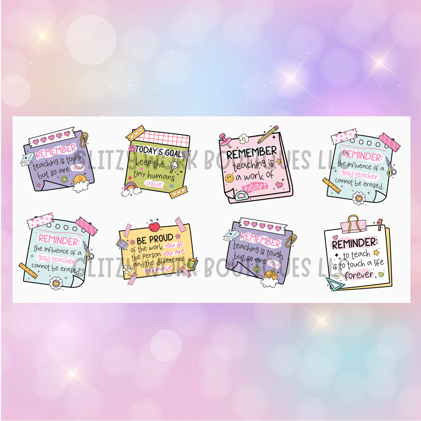 TEACHER POST IT NOTES AFFIRMATION CUP WRAP