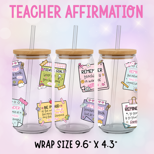 TEACHER POST IT NOTES AFFIRMATION CUP WRAP
