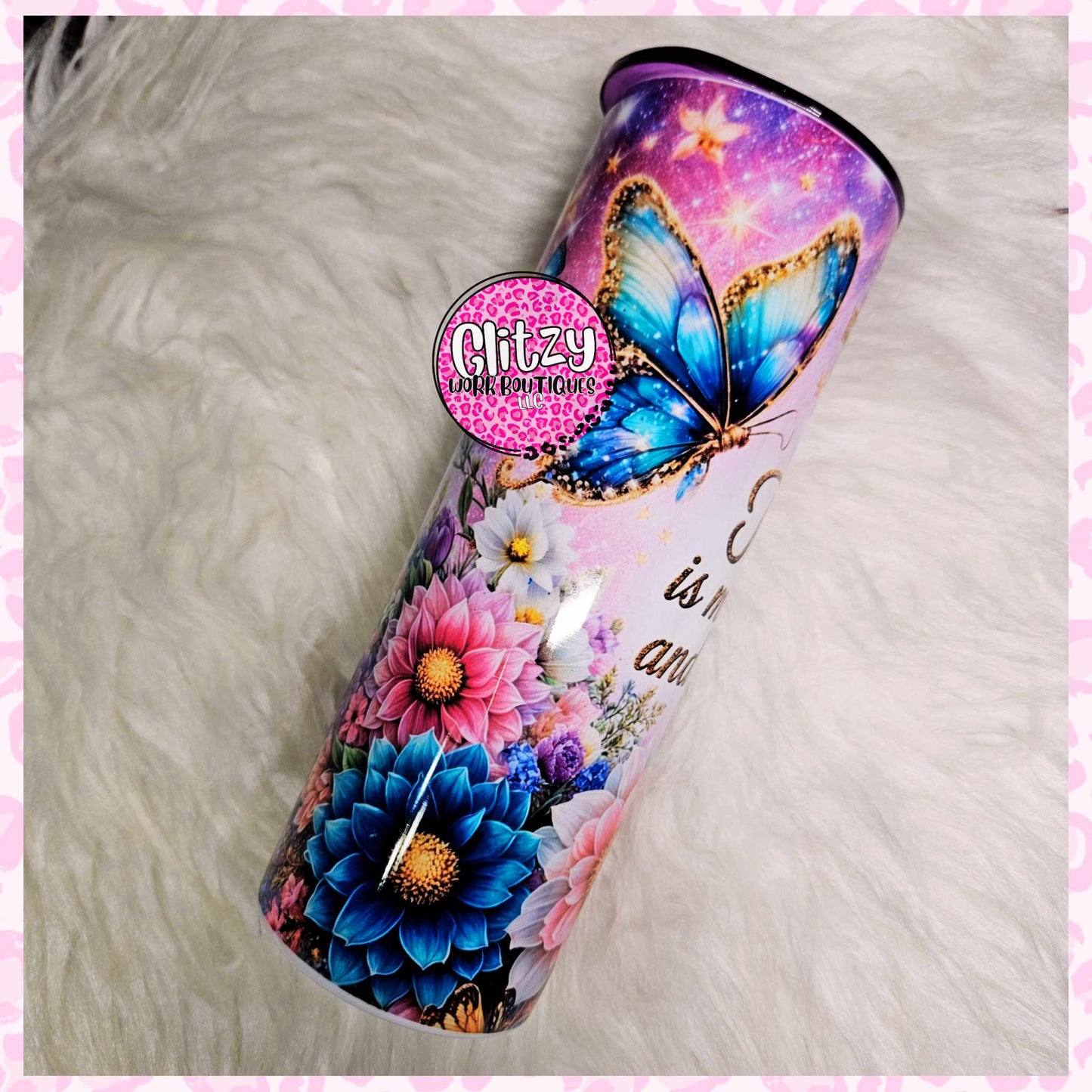 JESUS IS MY LORD AND SAVIOR GLITTERED TUMBLER