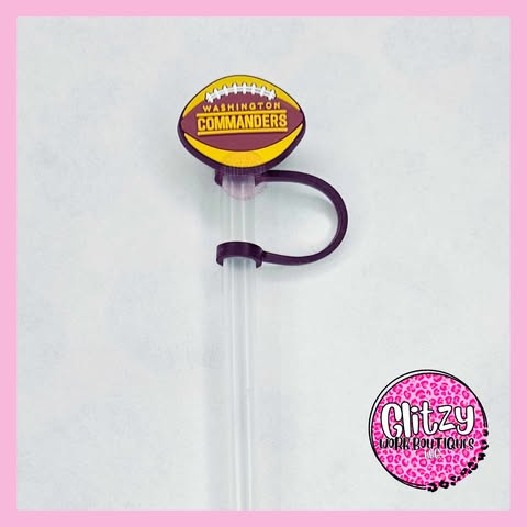 WASHINGTON COMMANDERS FOOTBALL STRAW TOPPER