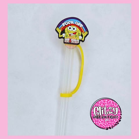 SPONGEBOB FUCK OFF STRAW TOPPER