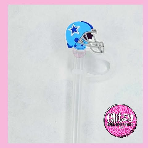 DALLAS COWBOY HELMET STRAW TOPPER