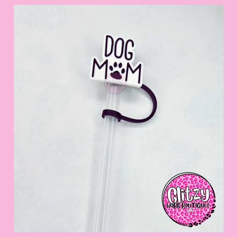 DOG MOM STRAW TOPPER