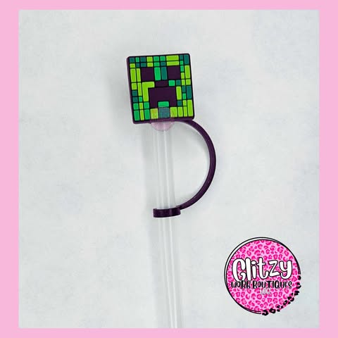 CREEPER MINECRAFT STRAW TOPPER