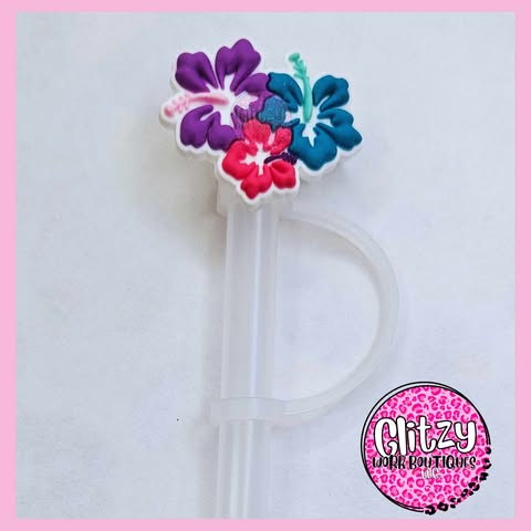 ALOHA FLORAL STRAW TOPPER