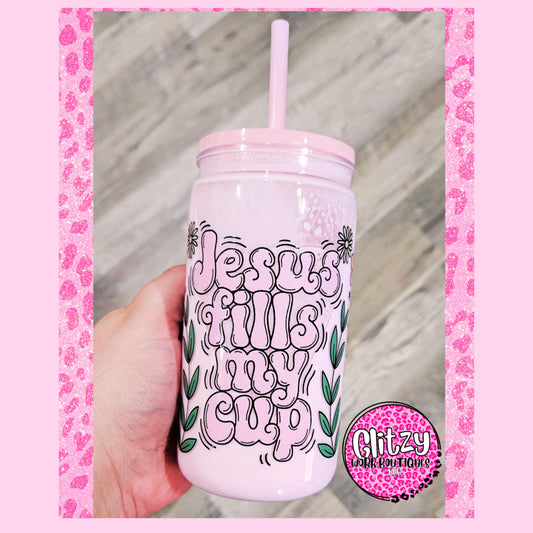 JESUS FILLS MY CUP SNOW GLOBE TUMBLER