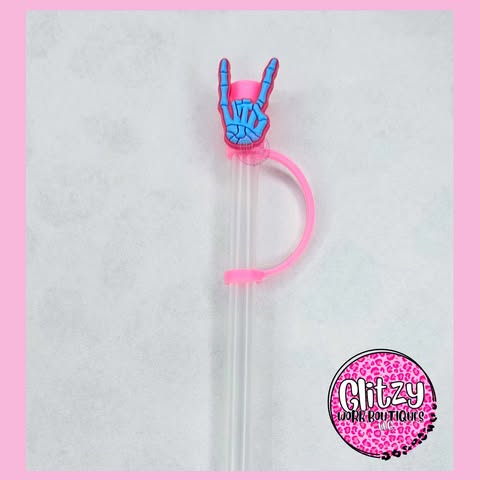 SKELLY HAND STRAW TOPPER