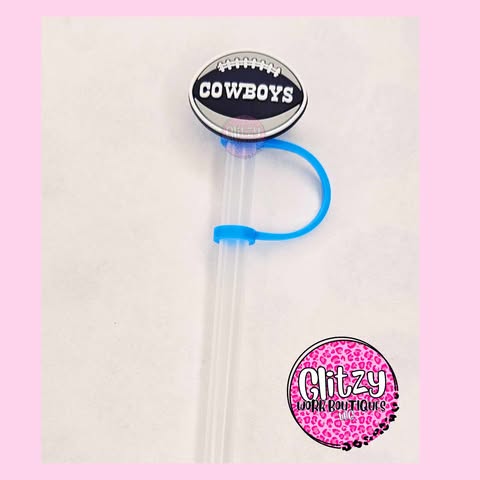 COWBOY FOOTBALL STRAW TOPPER