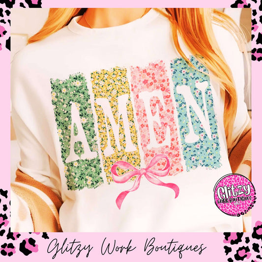 AMEN FLORAL COQUETTE BOW PRINTED APPAREL