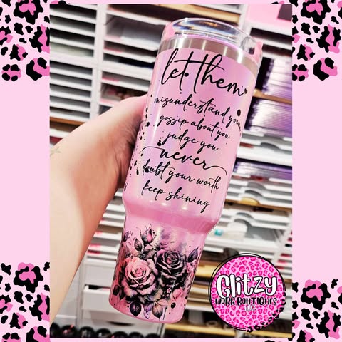 LET THEM HOLOGRAPHIC DUPE 40OZ TUMBLER