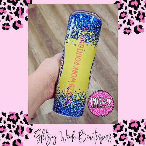 SOFTBALL MAMA LEOPARD LIGHTNING BOLT TUMBLER