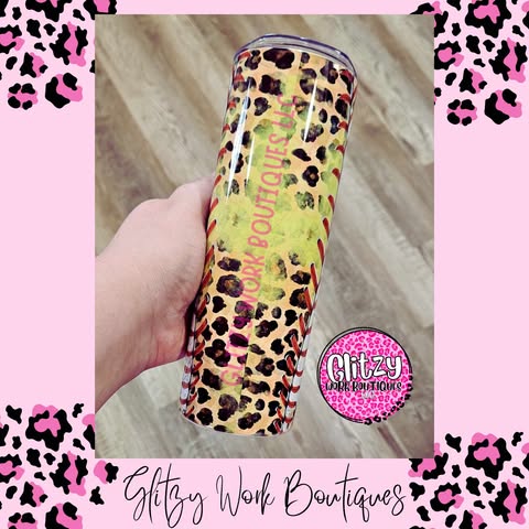 SOFTBALL MOM LEOPARD TUMBLER