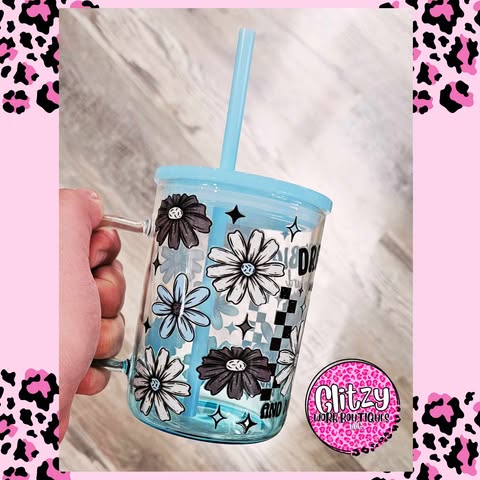 DREAM BIG WORK HARD & MAKE IT HAPPEN GLASS CAN