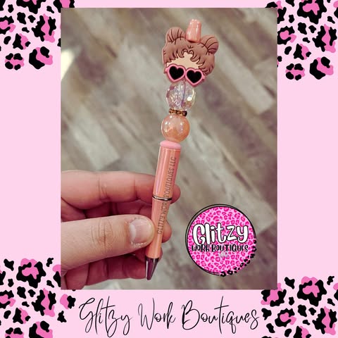 GIRL MESSY HAIR BUN REFILLABLE INK PENS
