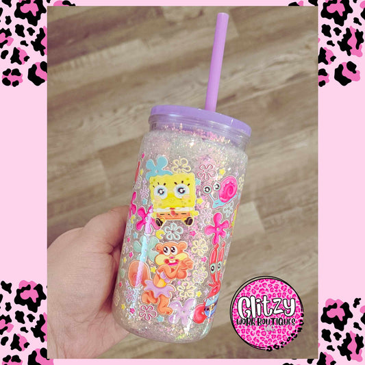 SPONGE CHARACTER SNOW GLOBE TUMBLER