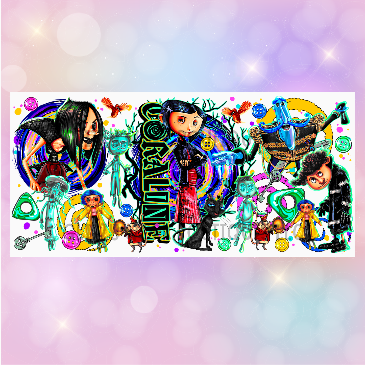CORALINE HALLOWEEN CUP WRAP