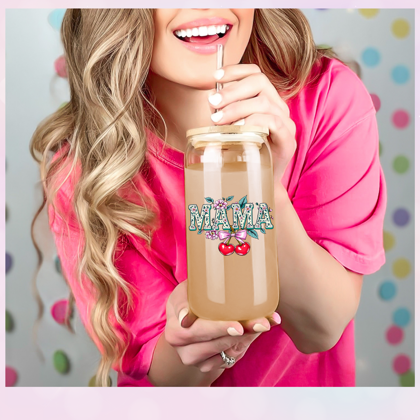 FLORAL MAMA COQUETTE CHERRY UV CUP DECAL