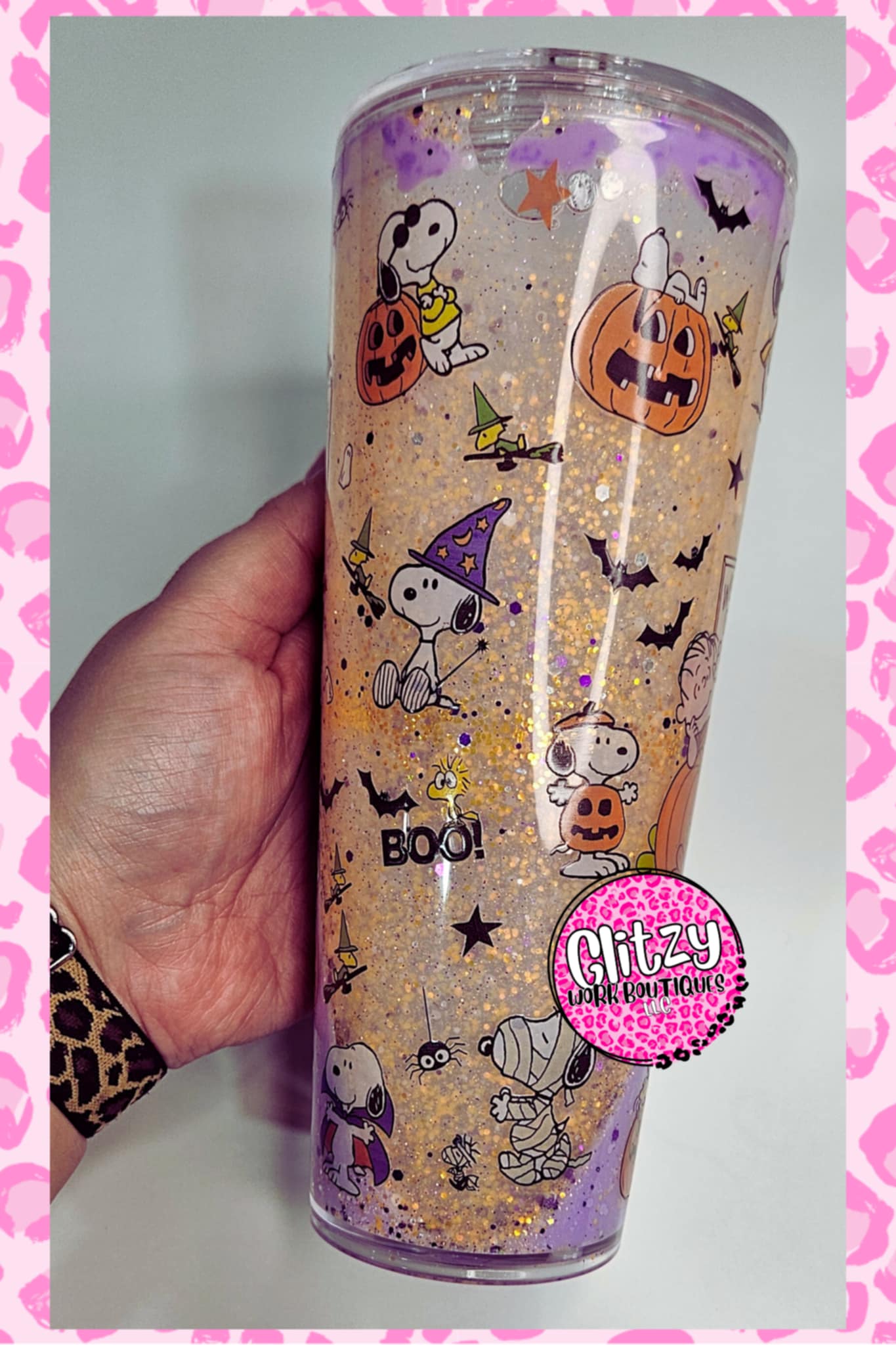 24oz GREAT BIG PUMPKIN DUAL LAVA DRIP SNOW GLOBE TUMBLER