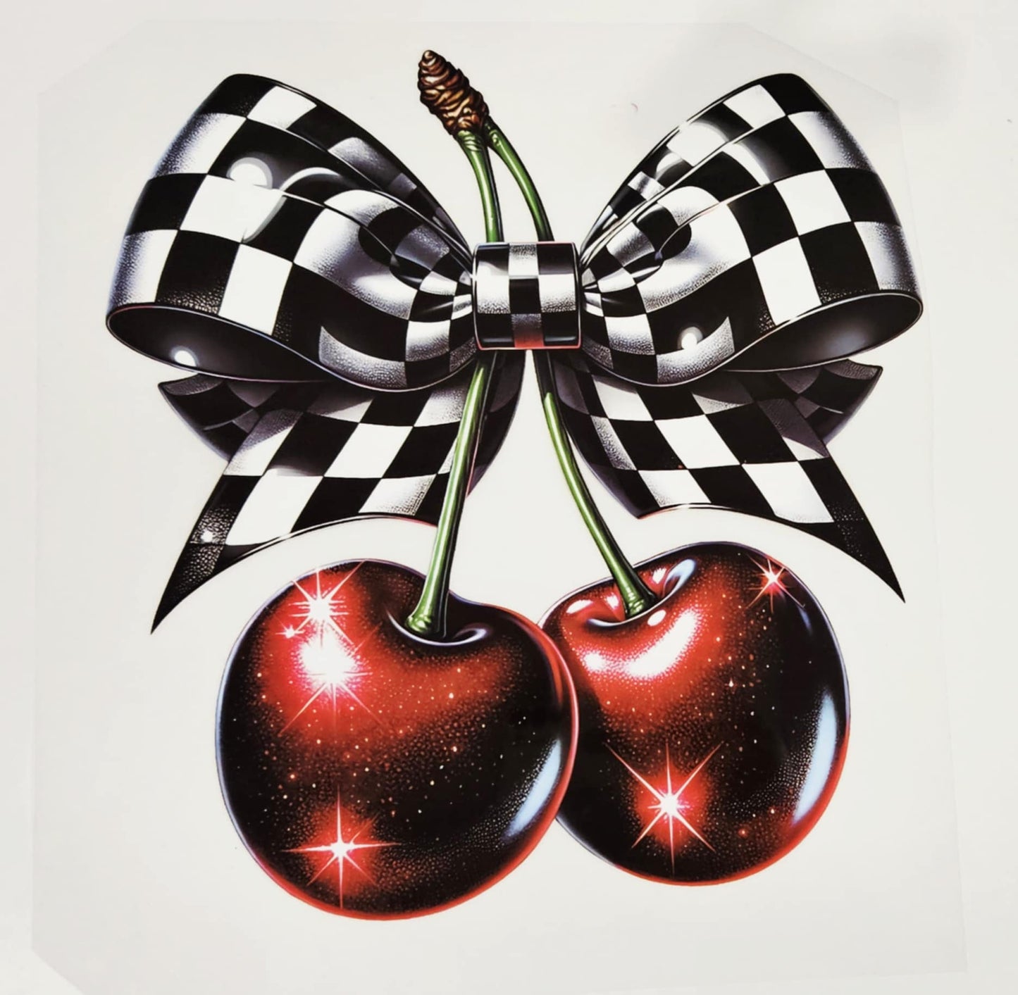 CHERRY COQUETTE CHECKERED BOW