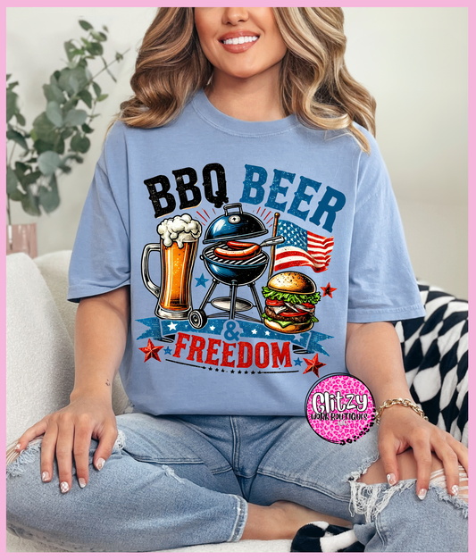 BBQ BEER & FREEDOM PRINTED APPAREL