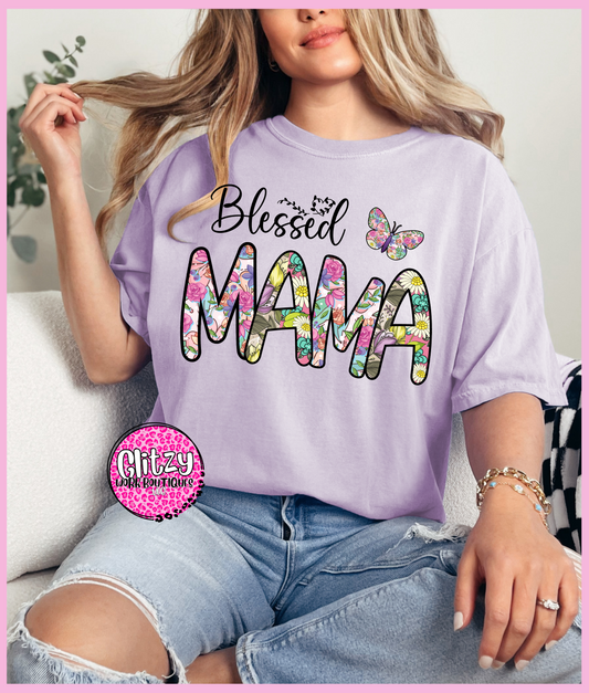 BLESSED FLORAL MAMA PRINTED APPAREL