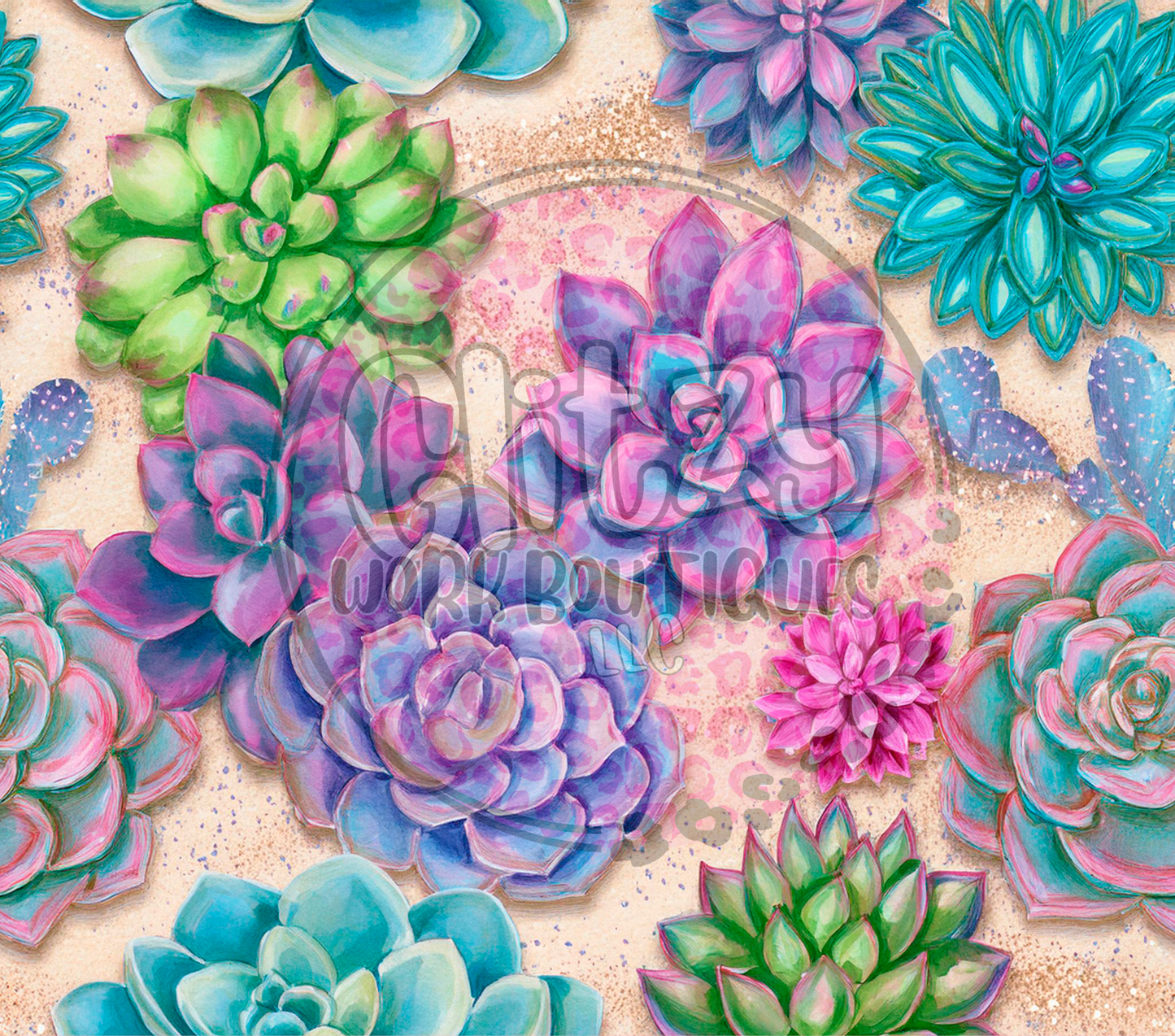 SUCCULENTS SUBLIMATION TUMBLER TRANSFER