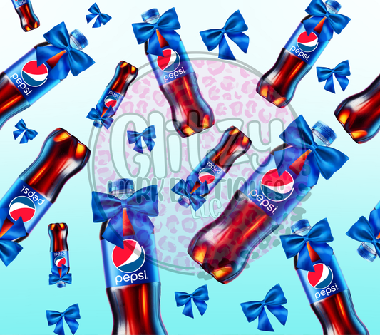 PEPSI BLUE & WHITE OMBRE SUBLIMATION TUMBLER TRANSFER