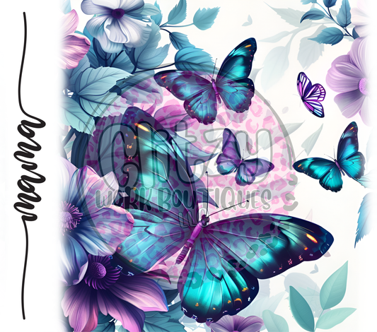 BUTTERFLY MAMA SUBLIMATION TUMBLER TRANSFER