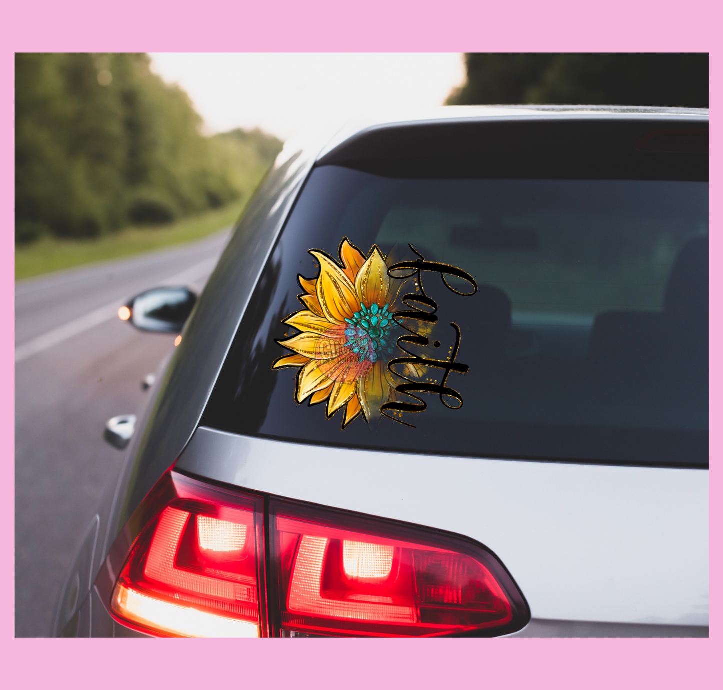 FAITH SUNFLOWER UV CAR WINDOW DECAL
