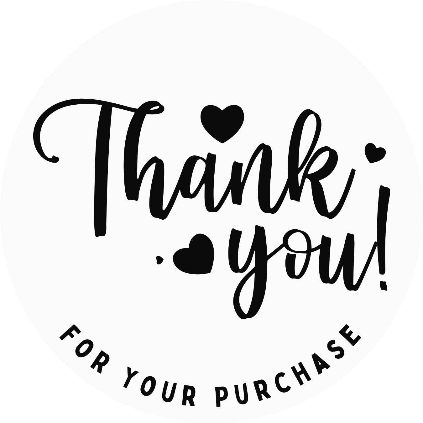 THANK YOU FOR YOUR PURCHASE STICKER