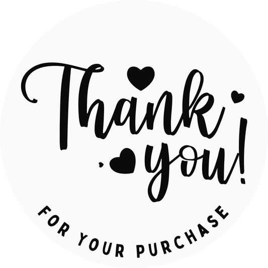 THANK YOU FOR YOUR PURCHASE STICKER