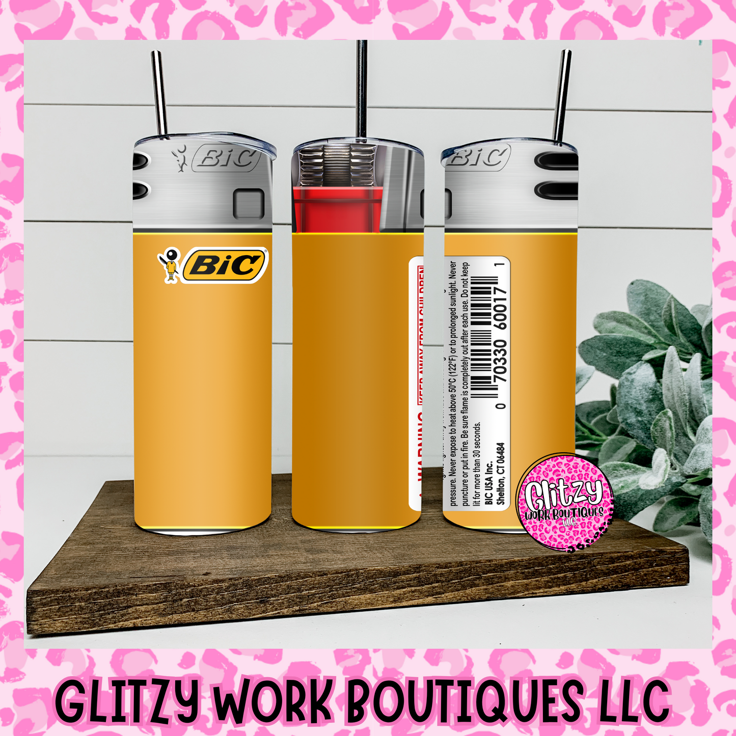 YELLOW BIC LIGHTER TUMBLER