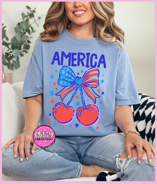 AMERICA COQUETTE CHERRIES PRINTED APPAREL