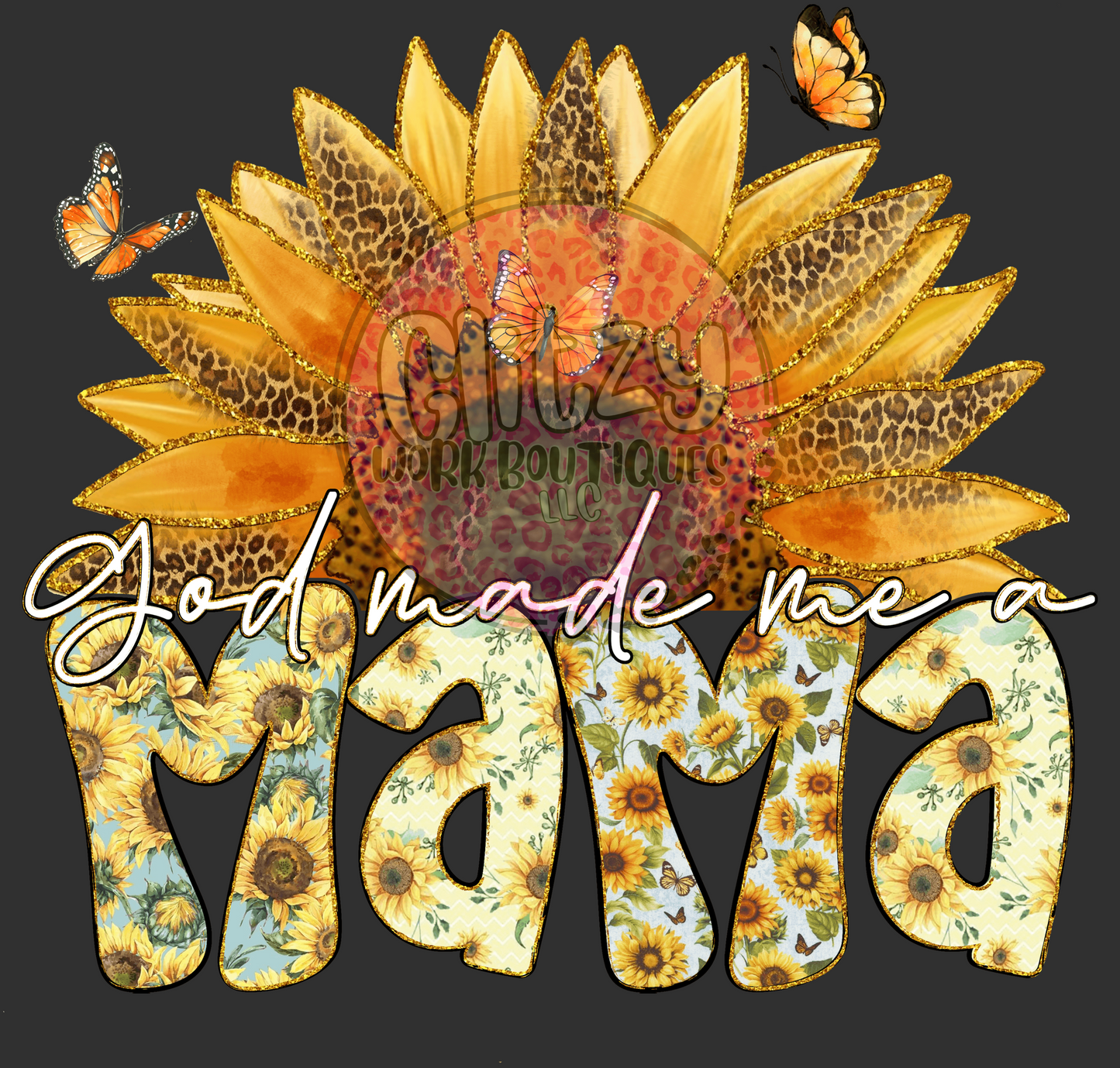 GOD MADE ME A MAMA SUNFLOWER UV CUP DECAL