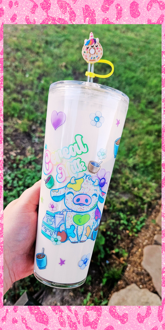 24oz CEREAL MILK SNOW GLOBE TUMBLER