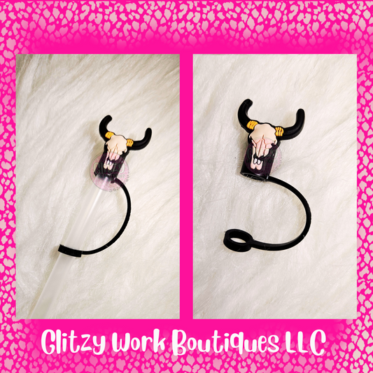 COW SKULL STRAW TOPPER