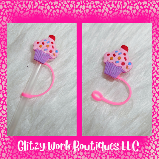 CUTE CUPCAKE SPRINKLES STRAW TOPPER