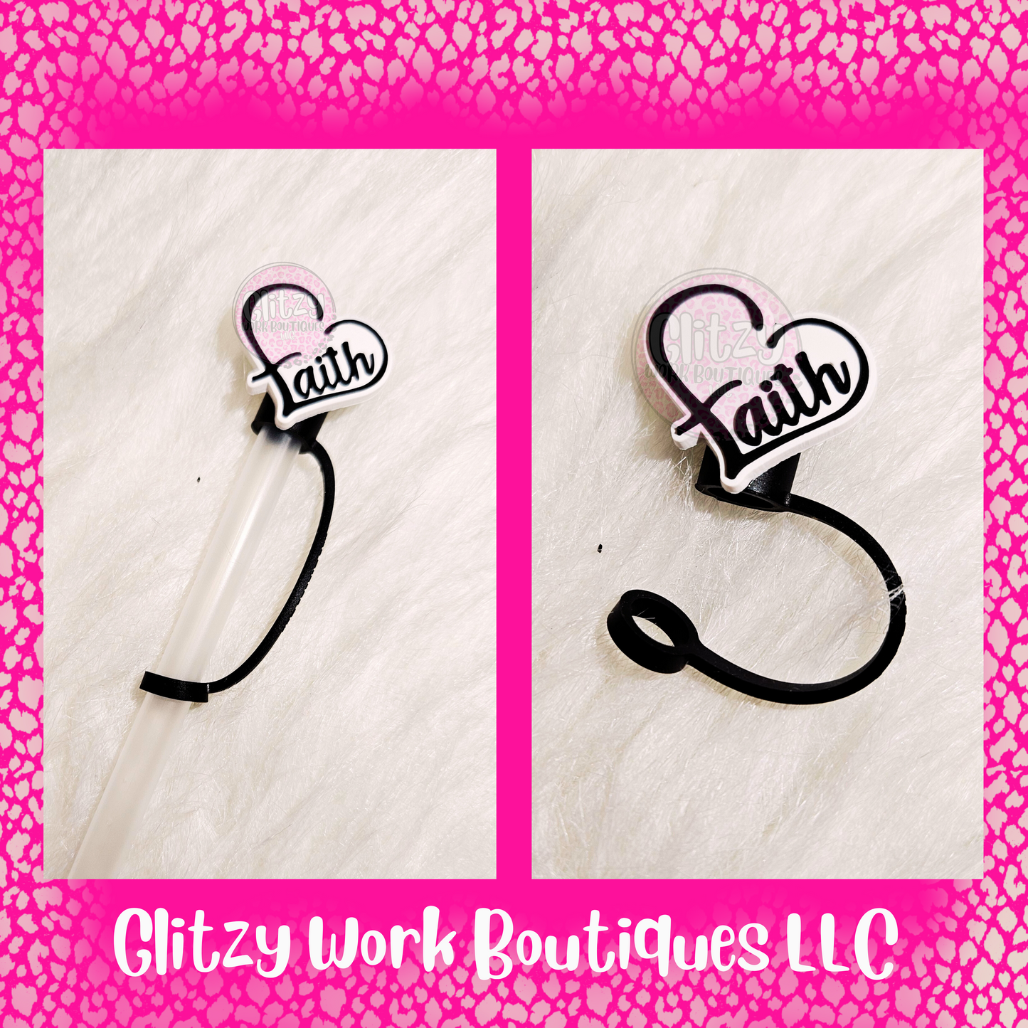 HEART OF FAITH STRAW TOPPER