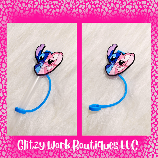 STITCH & ANGEL STRAW TOPPER