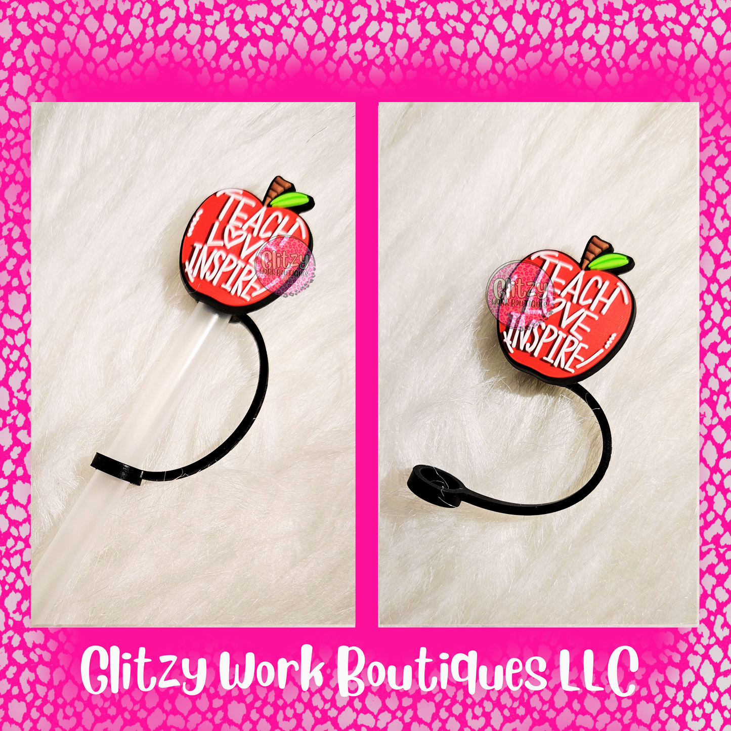 TEACH LOVE INSPIRE STRAW TOPPER