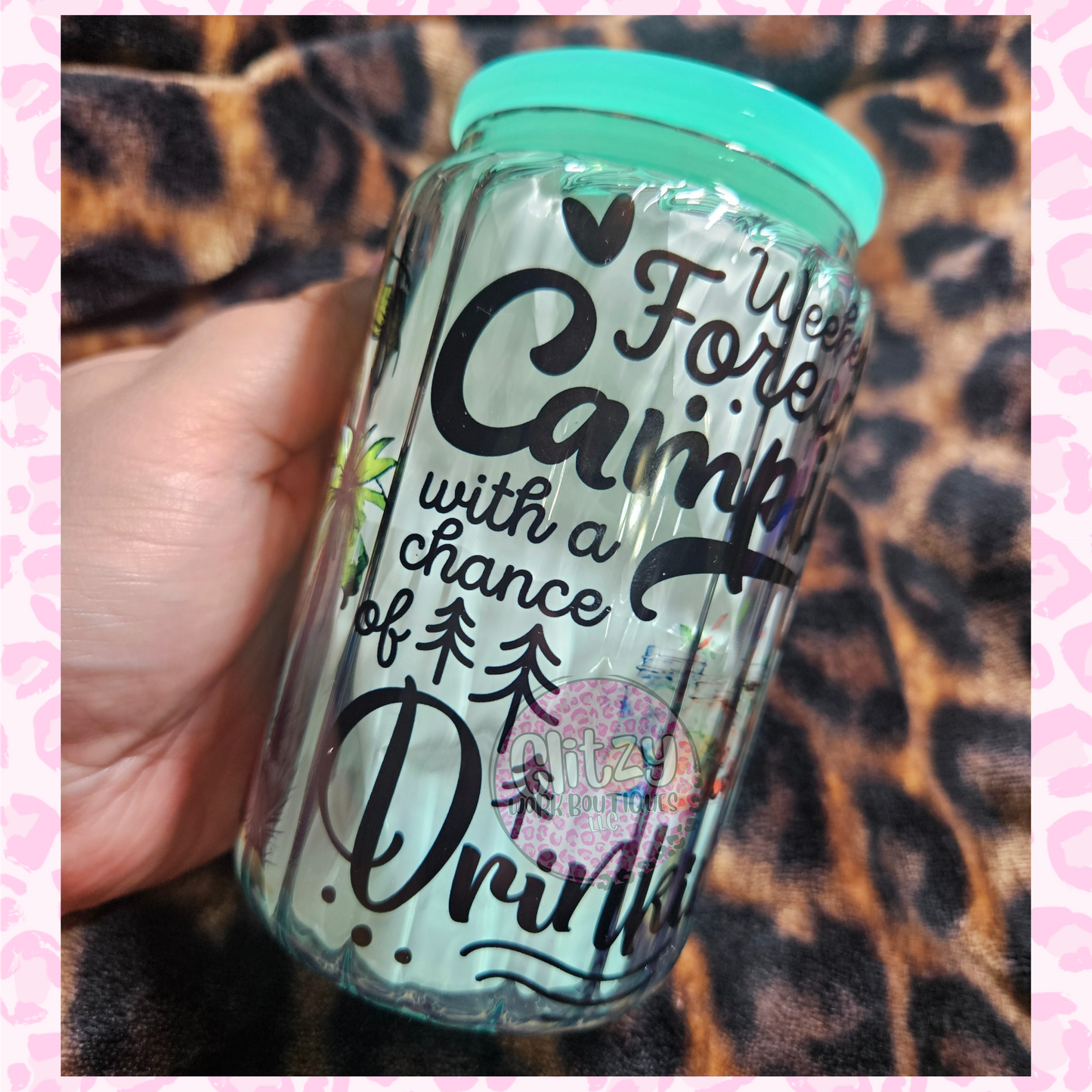 WEEKEND FORECAST CAMPING WITH A CHANCE OF DRINKING 16OZ LIBBEY GLASS